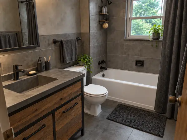 industrial bathroom AI redesign