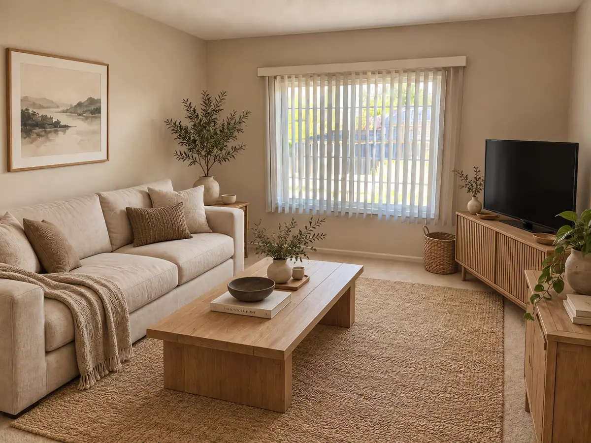 japandi living room AI redesign