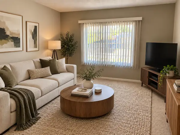modern living room AI redesign