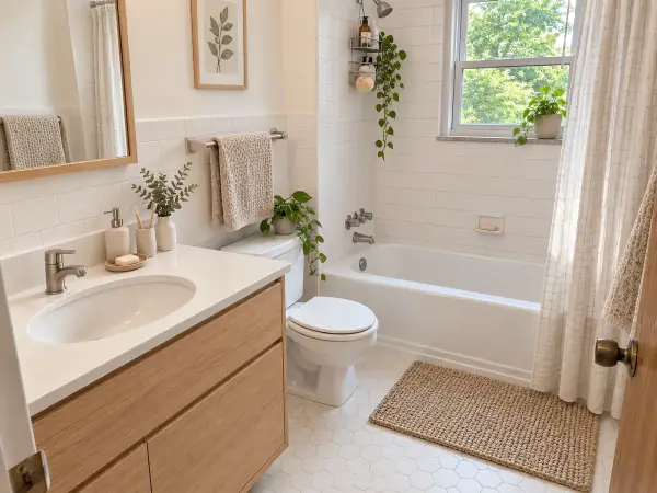 scandinavian bathroom AI redesign