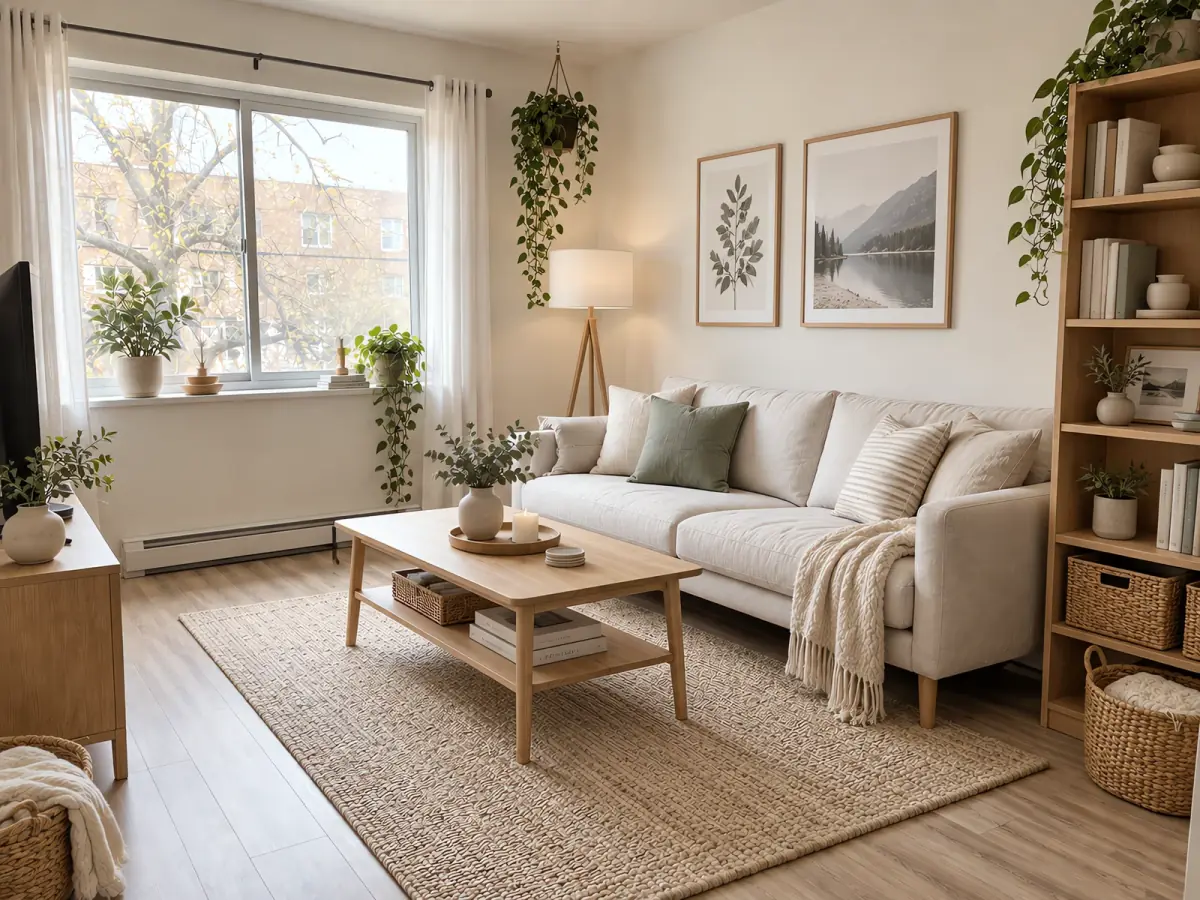 scandinavian living room AI redesign